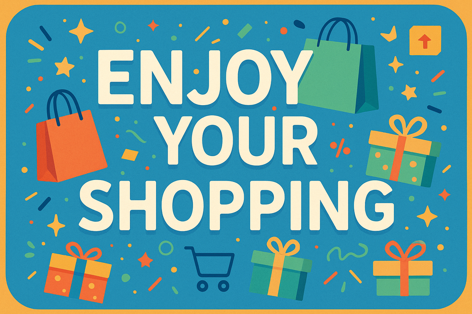 enjoy your shopping poster for front page of online store